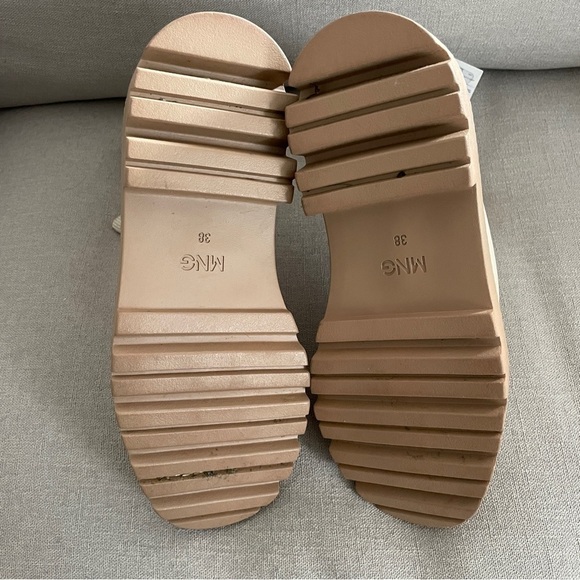 Mango Platform Track-Sole Ankle Boots Ecru Ivory Women’s Size EU 38 US 7.5 - Picture 7 of 12